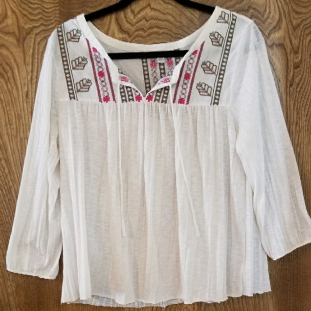 American Eagle Outfitters AEO Peasant Top Size L